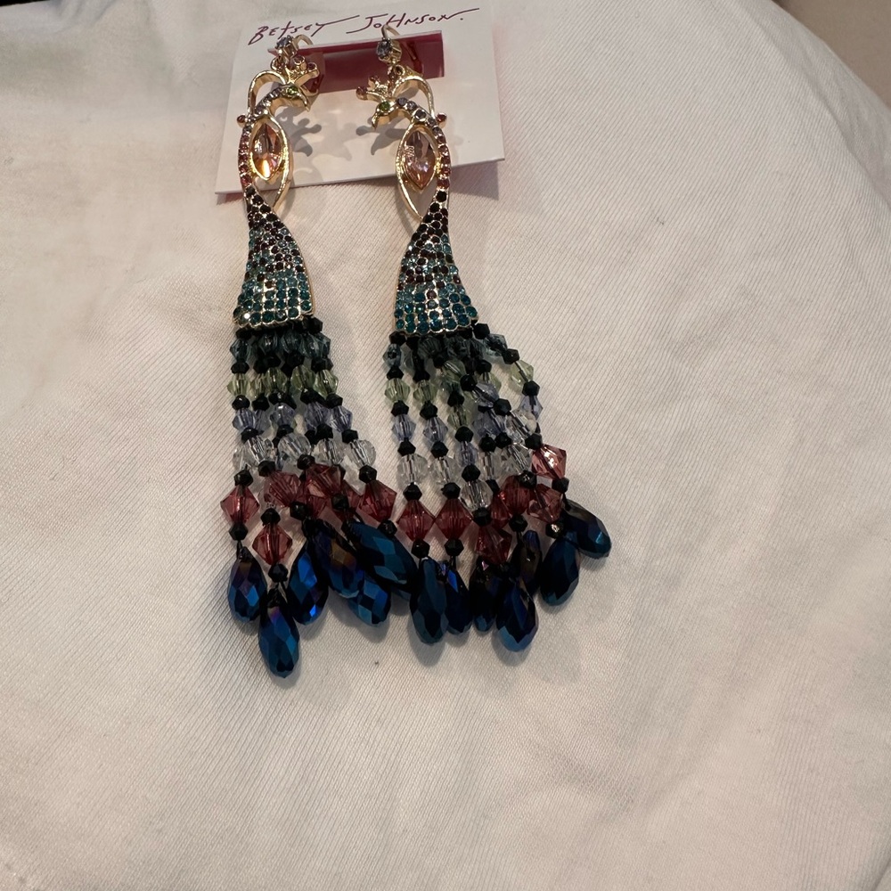 Betsey Johnson Multicolor Beaded Earrings
